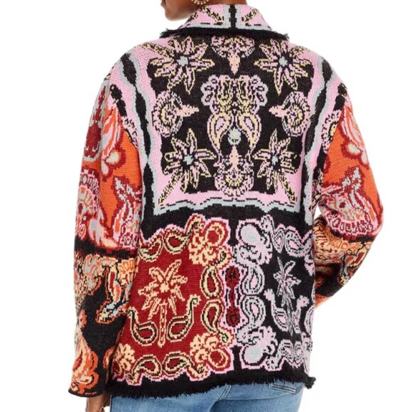 FARM RIO 'Sweet Mermaids' Sweater-Knit Blazer Jacket, Multicolor - Picture 4 of 6